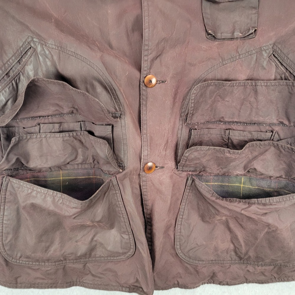 Polo Ralph Lauren Field Jacket Mens L Brown Waxed Oiled Cotton Hunting Lined - Picture 9 of 13